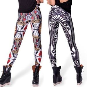 NWT BlackMilk Queen of Hearts Nylon Leggings